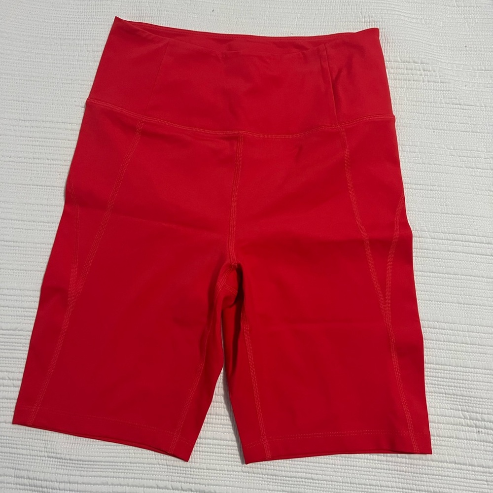 NWOT Girlfriend Collective Red Women's High-Rise Bike Shorts